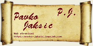 Pavko Jakšić vizit kartica
